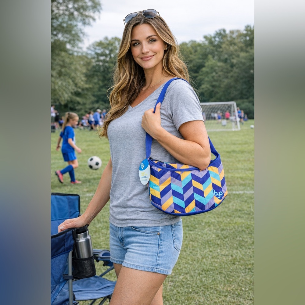 Built By BYO NY Insulated Shoulder Lunch Tote Cooler‎ BPA Free Snack Bag Blue